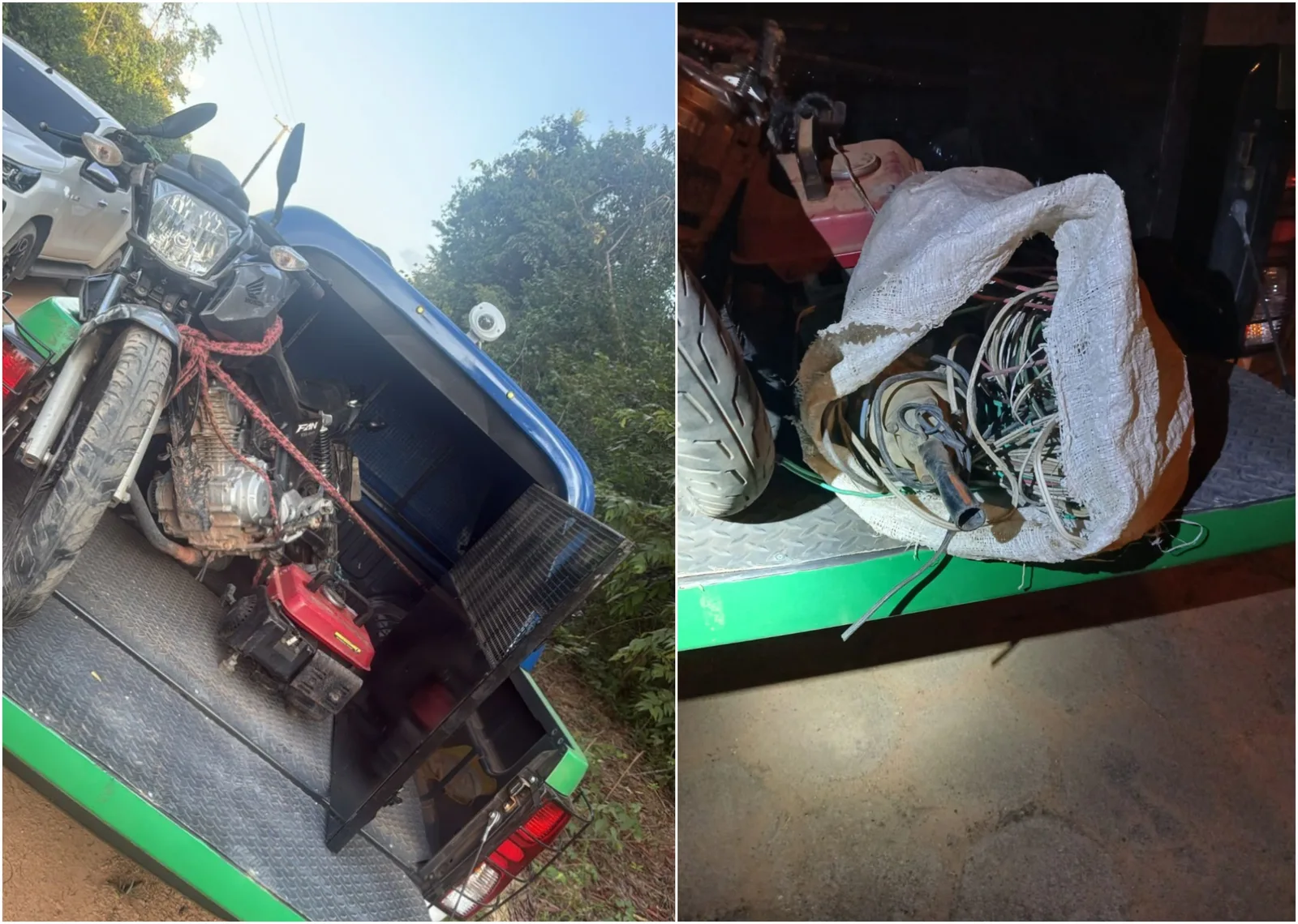 Suspeito armado rouba comércio e abandona moto durante fuga no Cantá