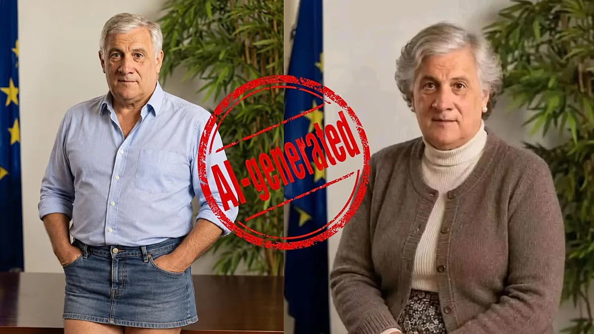 Imagens de Tajani de saia viralizam após comentário sobre mulheres