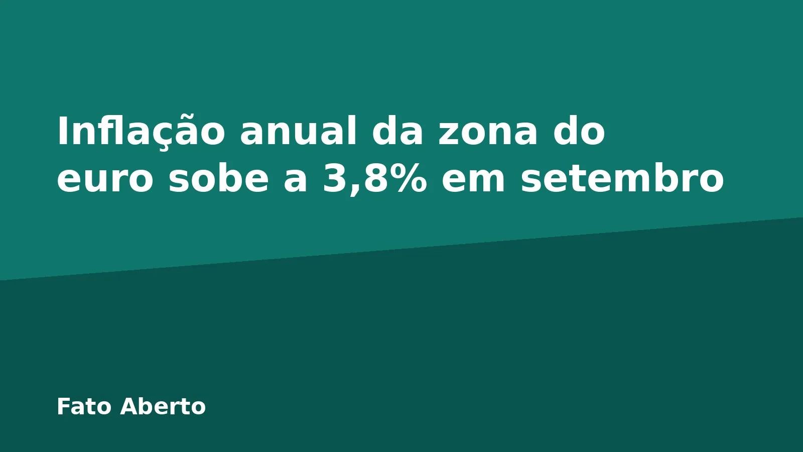 Inflação anual da zona do euro sobe a 3,8% em setembro