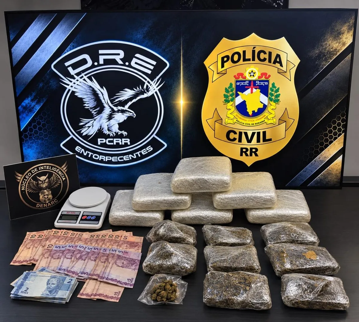 Polícia Civil prende casal com cerca de 13 kg de skunk em Boa Vista