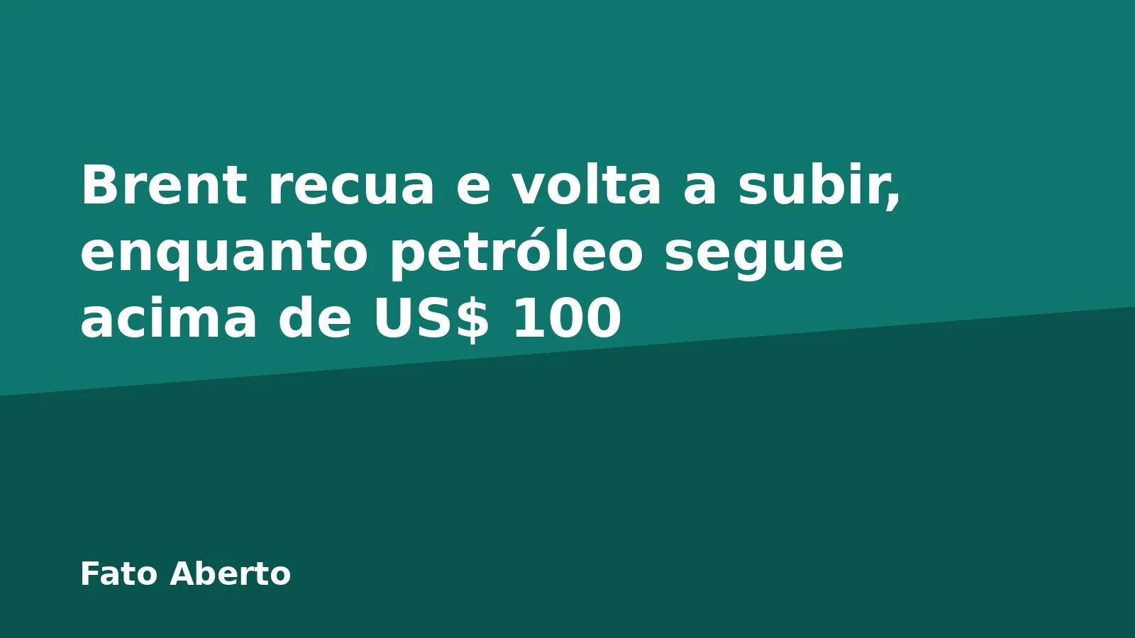 Brent recua e volta a subir, enquanto petróleo segue acima de US$ 100