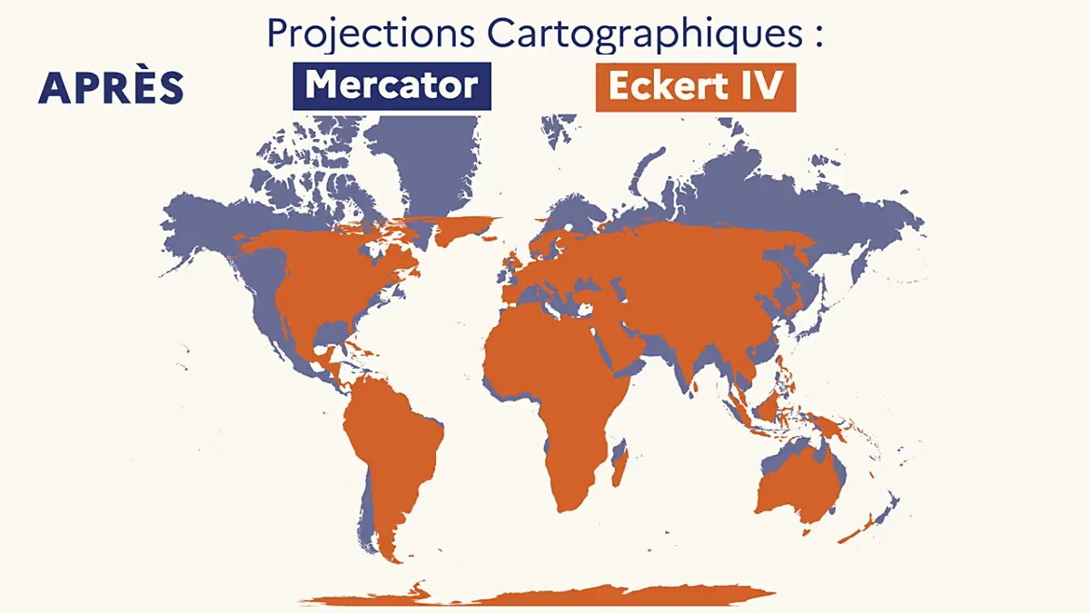 França troca projeção de Mercator por mapa que preserva melhor o tamanho dos continentes