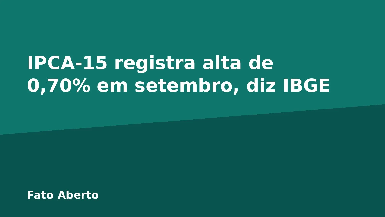 IPCA-15 registra alta de 0,70% em setembro, diz IBGE