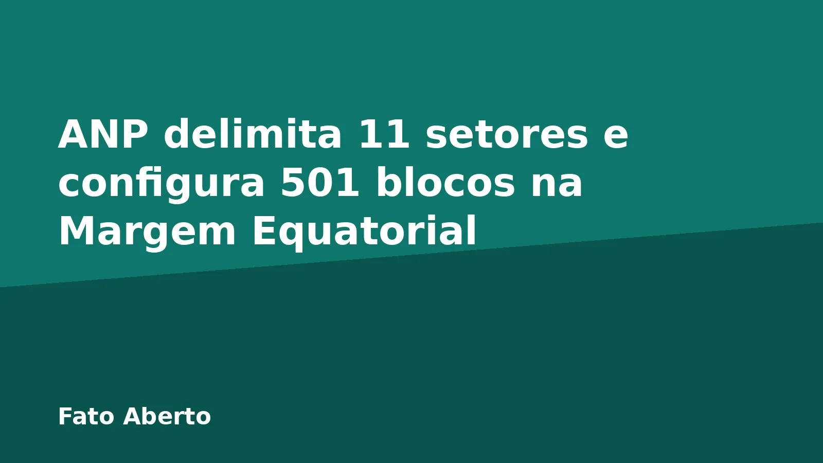 ANP delimita 11 setores e configura 501 blocos na Margem Equatorial