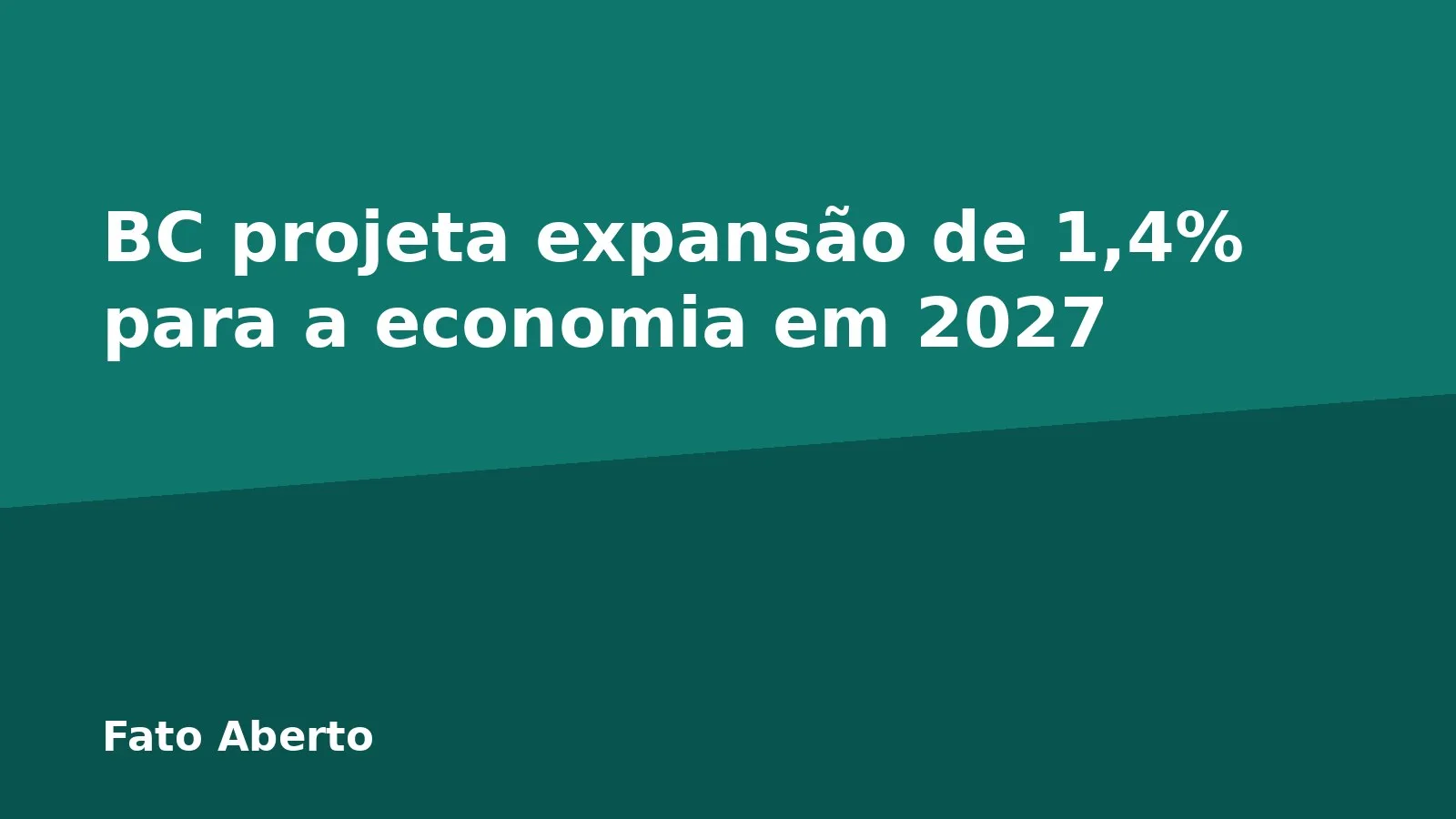 BC projeta expansão de 1,4% para a economia em 2027