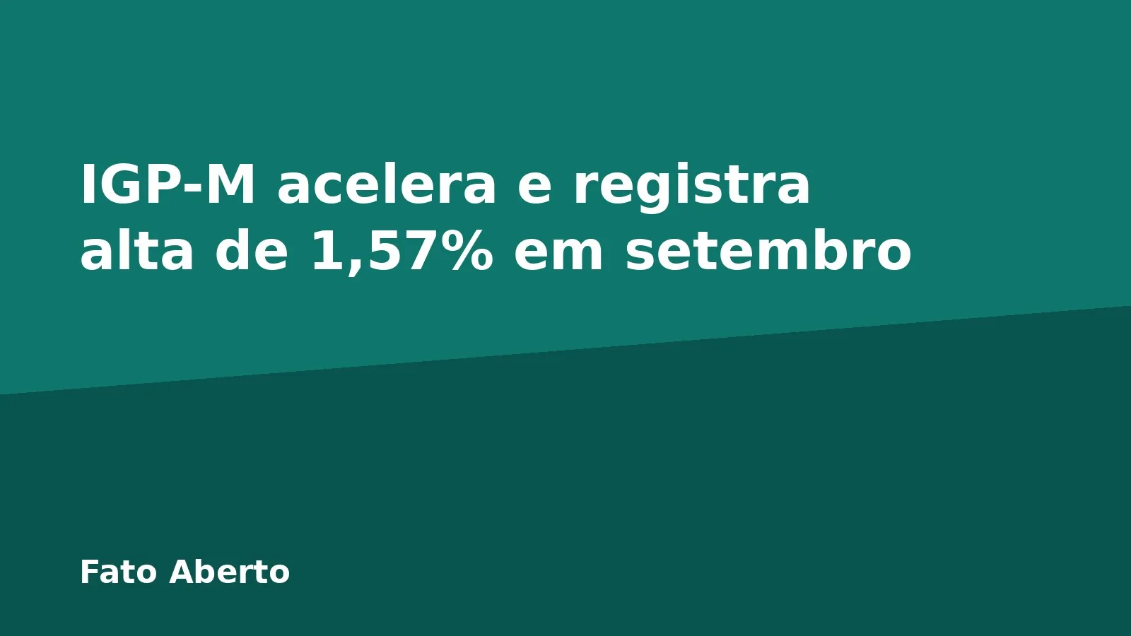 IGP-M acelera e registra alta de 1,57% em setembro