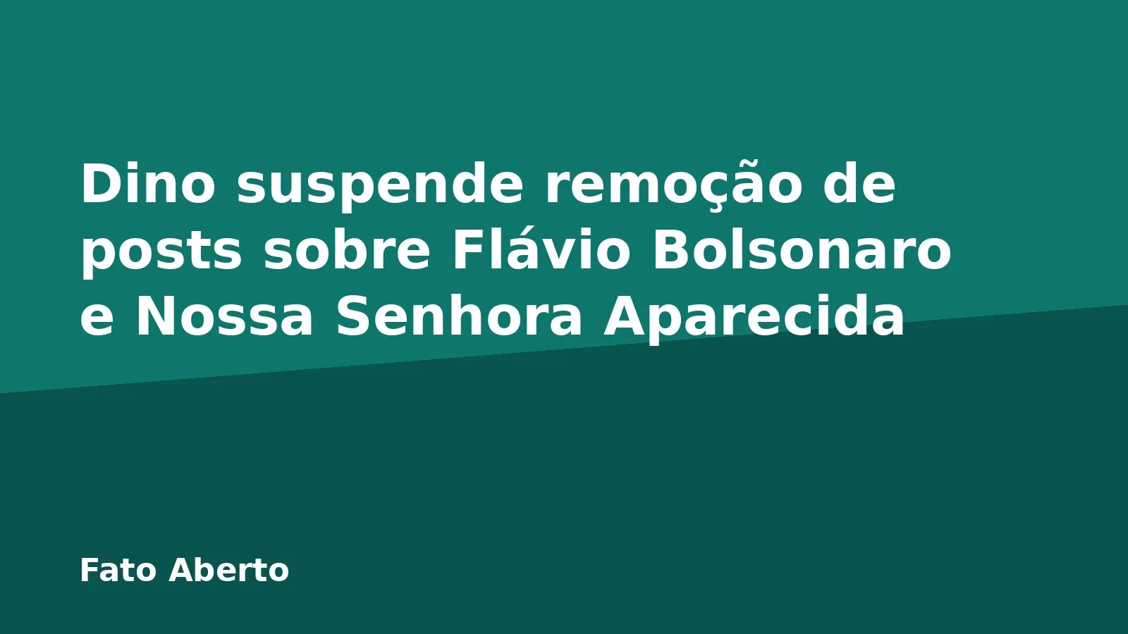 Dino suspende remoção de posts sobre Flávio Bolsonaro e Nossa Senhora Aparecida