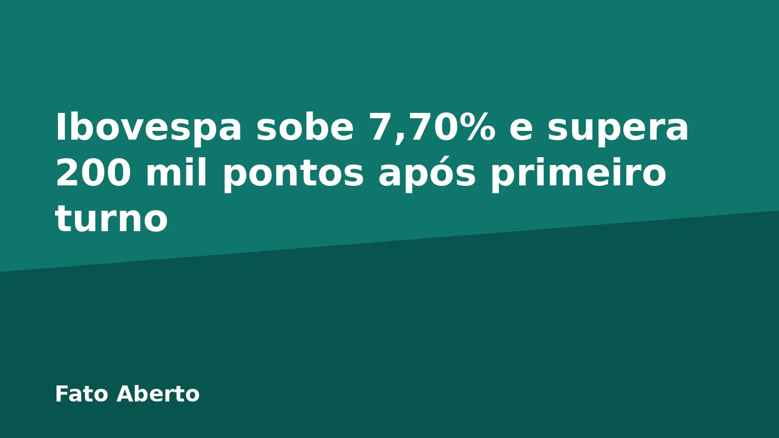 Ibovespa sobe 7,70% e supera 200 mil pontos após primeiro turno