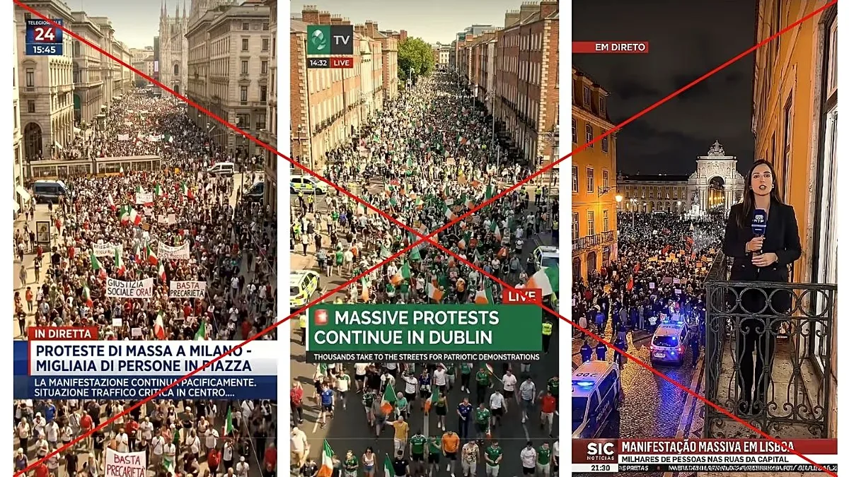 TikTok mantém vídeos artificiais de protestos ligados à extrema direita europeia